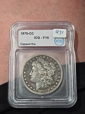 1879-CC Morgan Silver Dollar F15 ICG  - Image 1 of 2