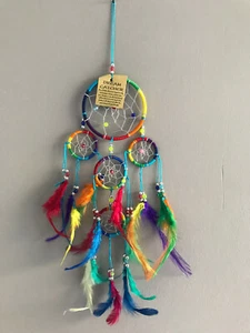 Attrape-rêves multicolore fils argent perles argentées 48 cm - Foto 1 di 3