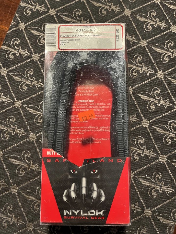 "Cinturón de trabajo Safariland - Cinturón de engranaje sin hebilla ANSO-TEX 2"" - Talla 34" Foto 1 de 1