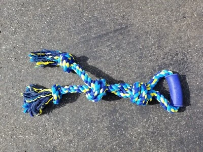 Juguete para masticar tirar con hilo dental marca Mammoth cuerda trenzada colorida grande resistente Foto 1 de 4