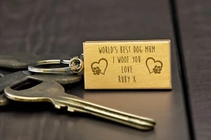 Mother's Day Keyring, Personalised, Dog Mum Keyring, Worlds best dog, - Picture 1 of 6
