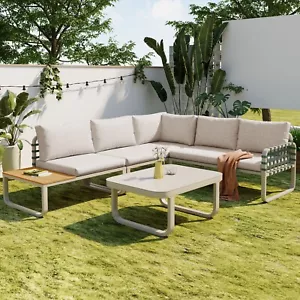 Gartenmöbel Sitzgruppe Möbel Set 4 teilig Outdoor Loungemöbel Ecksofa und Tisch - Bild 1 von 13