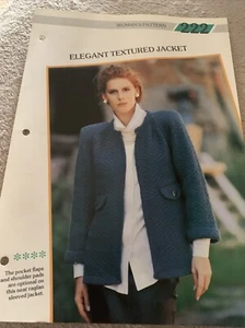 VINTAGE CREATIVE KNITTING PATTERN - ELEGANT TEXTURED JACKET - Picture 1 of 5