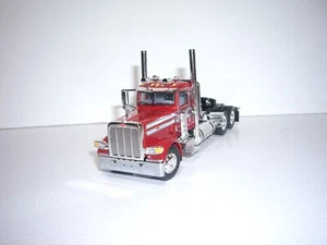 DCP FIRST GEAR 1/64 RED WITH GRAY STRIPES PETERBILT 389 DAYCAB - Picture 1 of 5