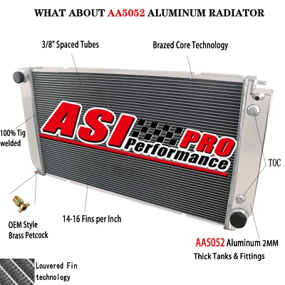 3 Row Radiator Fits 1994-2002 Chevy C/K 1500 2500 3500HD GMC Tahoe Yukon 6.5L V8 Foto 1 de 4