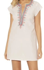 NWT Women BLEU ROD BEATTIE White Embroider Swim Cover-Up Small Sheath Dress $85 - Picture 1 of 12