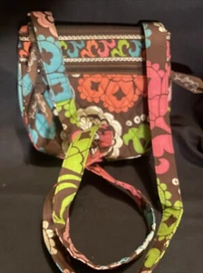 Vera Bradley Crossbody Mini Purse Wallet Floral Quilted Pink Multicolor Pockets - Picture 1 of 9