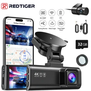 REDTIGER 4K Dash Camera Front and Rear with Hardwire Kit and Polarizing Lens - Picture 1 of 12