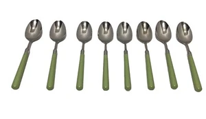 Lenox Vintage 8 piece Green Tablespoons Flatware Set Korea Retro Vintage 70s - Picture 1 of 3
