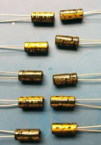 10 pcs 220uf 10v 105c radial electrolytic capacitors USA SHIPPING/SOLD - Picture 1 of 7