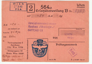 DR, Ostmark, Ersatzüberweisung Wien - Cochem März 1945