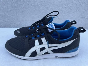 EUC ONITSUKA TIGER Ult-Racer Men US 7.5 Black White Blue Running Shoes X - Picture 1 of 10