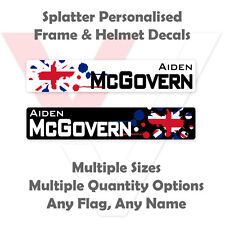 Splatter Personalised Bike Stickers - Frame and Helmet - Name Decals - Opaque