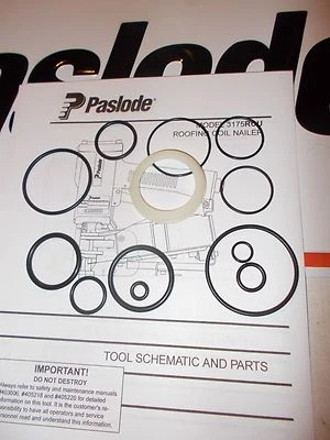 Paslode 3175 RCU Roofing Coil Nailer # 405000 O-Ring Kit + Cylinder Seal 402725