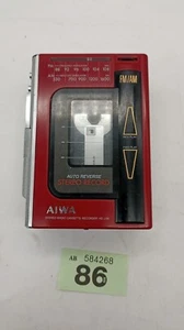 AIWA HS-J36 Portable Stereo Radio Cassette Recorder Player AM FM in Red Used - Picture 1 of 11