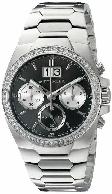 Wittnauer WN3049 Men's Brody Gunmetal Dial Steel Bracelet Chronograph Watch