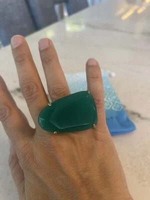 Anillo grande de piedra asimétrica verde Kendra Scott, ¡¡hermoso!!! Foto 1 de 4