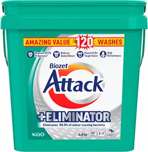 Biozet Attack plus Eliminator Laundry Powder Detergent, 5.4 Kilograms - Picture 1 of 12