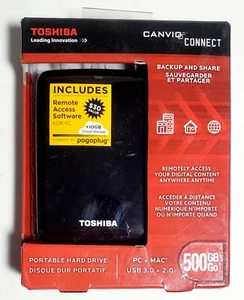 Toshiba Canvio Connect 500GB Portable Hard Drive (Older Model) - Picture 1 of 4