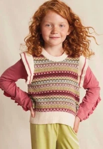 Matilda Jane Heart to Heart Stardust Striped Sweater Vest Size 16 NEW - Picture 1 of 1