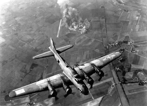 B-17 Bomber Raid Focke Wulf Plant Marienburg Germany WW2 Aerial Photo Poster - Picture 1 of 2