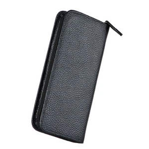 3 Slots Real Leather Fountain Pen Case, Black Pen Holder Pouch Bag Waterproof - Picture 1 of 4