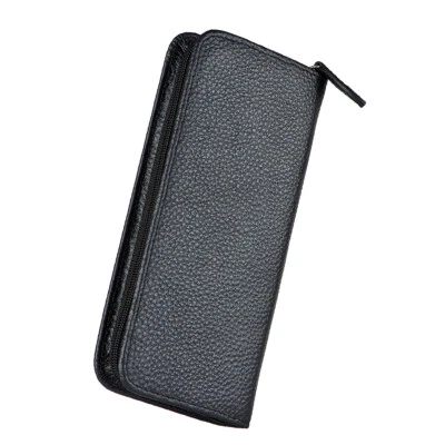3 Slots Real Leather Fountain Pen Case, Black Pen Holder Pouch Bag Waterproof - Image 1 of 4