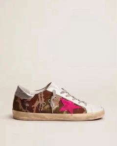 Golden Goose Women’s Superstar Size 36 Camo/Fuchsia/Silver New - Picture 1 of 5