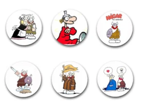 INSIGNIAS DE BOTÓN 1" 25mm x6 AGAR LA HORRIBLE - Imagen 1 de 1