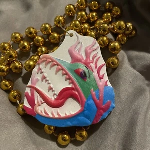 Krewe Of Rex 2022 Realms of Earth Sea & Fire Medallion Bead 1 Strand - Picture 1 of 4