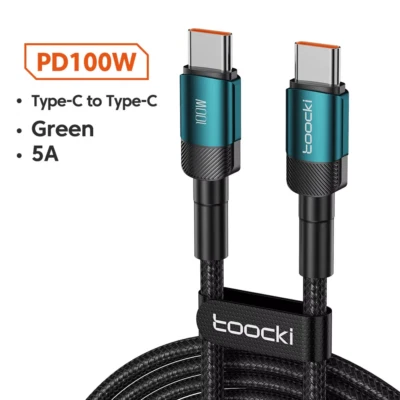 Toocki 100W USB-A to Type-C Fast Charging Cable 6A Braided Cord Multiple Colors - Image 1 of 4