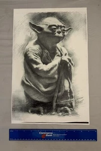 NY 05  Star Wars Yoda Illustration Print  11x16 - Picture 1 of 3