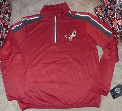 NEW NHL Arizona Coyotes Ice Hockey 1/4 Zip Pullover Jacket Men L Large NEW NWT Cover