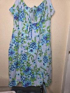 Wild Fable Damen Minikleid blau geblümt Größe Small Leinenmischung Schlitz - Bild 1 von 9