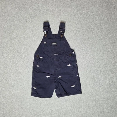 Mono corto OshKosh B'gosh bebé niño 18M azul marino tiburón bordado algodón Foto 1 de 4