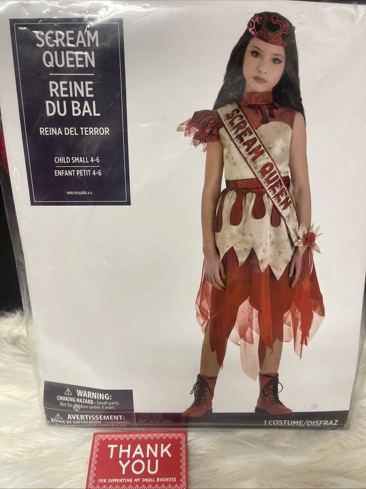Scream Queen Prom Queen Suit Yourself Dress Up Halloween Child Costume Small NEW - Image 1 of 1
