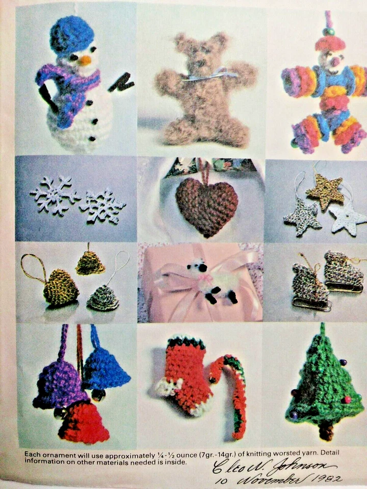 McCall's 8087 Tree Ornaments Christmas Crafts Crochet Pattern Stockings Tree VTG - Image 1 of 4
