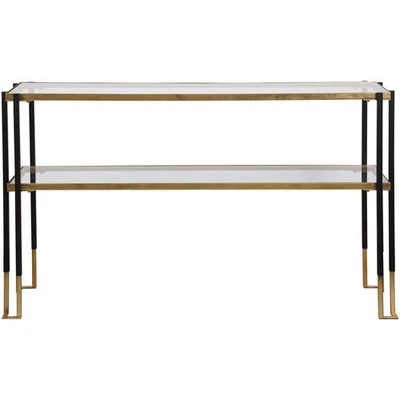 Uttermost 24978 Kentmore Console Table Two-Toned Matte Black and Brushed Gold - Image 1 of 4