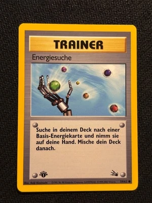 Pokemon Karte 1. Edition deutsch Energiesuche 59/62 Trainer Fossil guter Zustand - Bild 1 von 2