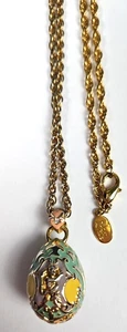Ciondolo uovo smaltato Joan Rivers 1" su collana 30" colori pastello - Foto 1 di 6