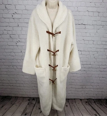 VTG Don't Mess With Texas Ivory Sherpa Toggle Pockets Lined Coat Large L - Image 1 of 4