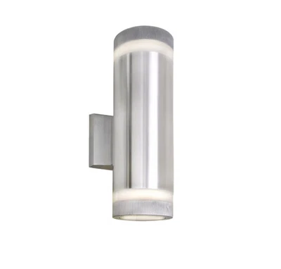 Maxim 6112AL Lightray 12" 2 luces montaje en pared exterior en aluminio cepillado Foto 1 de 2