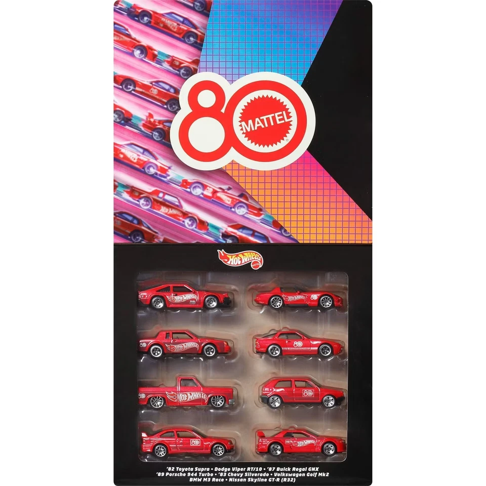 Hot Wheels Mattel 80th Anniversary Toy Vehicle 8 PACK MATTEL Arrival JGK09
