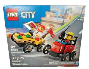 LEGO CITY: Pizza Vs. Fire Truck Race Car Pack 60458  Ages 5+ Pieces 70 New - Picture 1 of 8