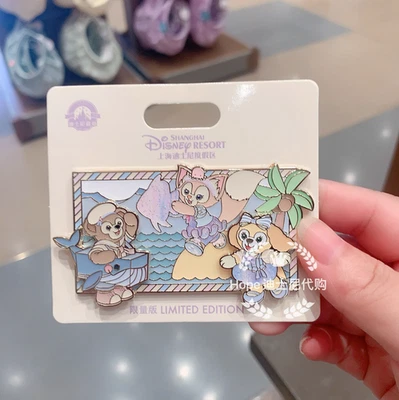 Authentic Shanghai Disney 2025 Summer Ocean Party Duffy And Friend Pin New - Image 1 of 2