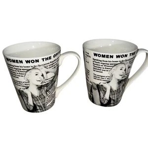Set Of 2 TianXin Women Won The Office Bone China Mugs - Picture 1 of 8