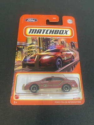 Matchbox 2021 81/100 MBX Metro Ford Police Interceptor Red Fire Chief Foto 1 de 2