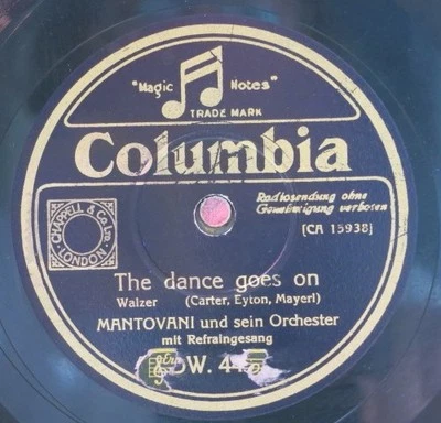 Mantovani Und Sein Orchester  78RPM / The Dance Goes On (60-0525-KT) - Bild 1 von 2