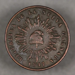 1847 Colombia 1/2 Decimo de Real - Picture 1 of 2