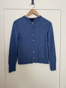 Banana Republic Sweater Cardigan Womens S Blue Button Up 100% Merino Wool Preppy - Picture 1 of 11
